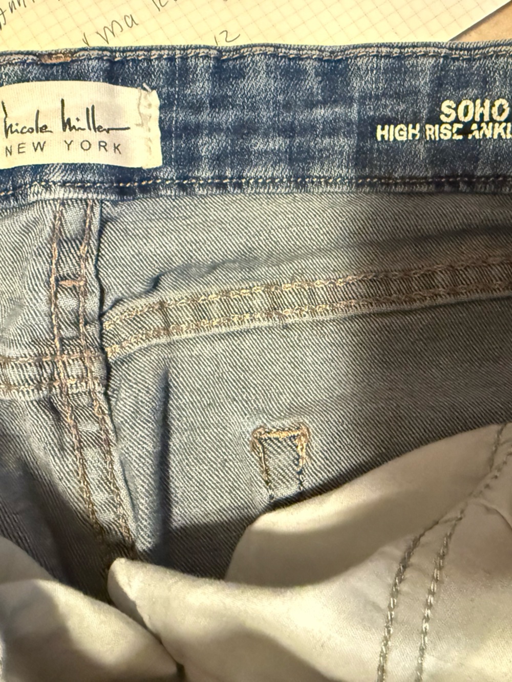 Nicole Miller High-Rise Distressed Women's ankle slim size 12 Jeans - Picture 4 of 4
